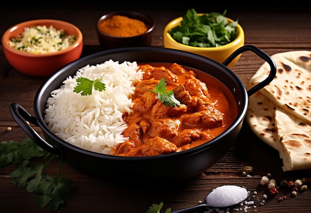 Foto de arroz e curry saborosos e picantes