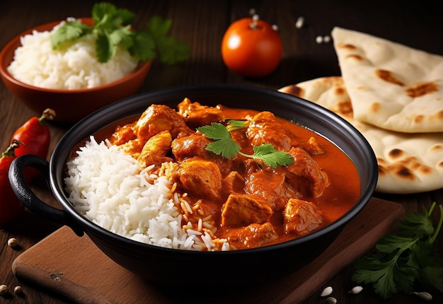 Foto de arroz e curry saborosos e picantes