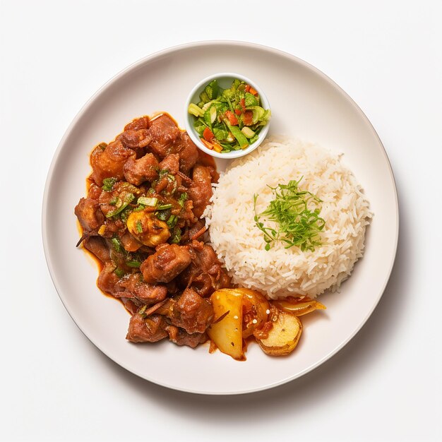 foto de arroz frito isolado com fundo branco