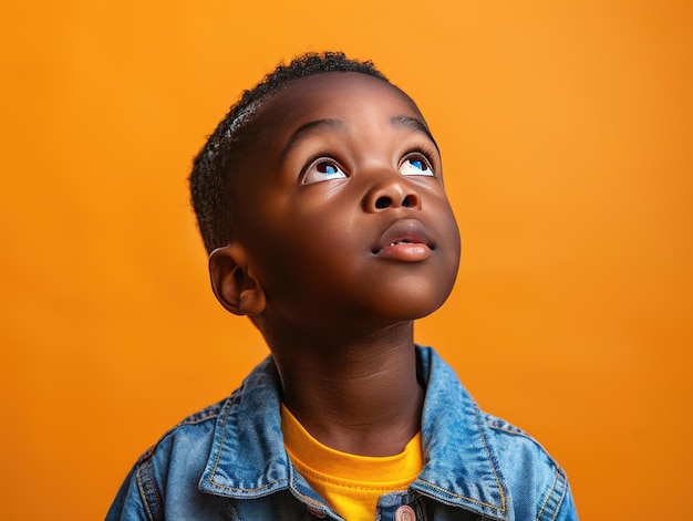 Foto de avatar de menino africano com fundo sólido