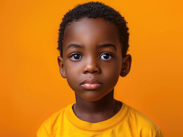 Foto de avatar de menino africano com fundo sólido