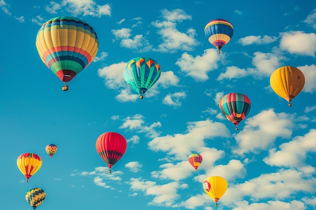 Foto de balões coloridos no céu