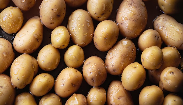 Foto de batatas frescas conceito de comida saudável dia vegetariano mundial