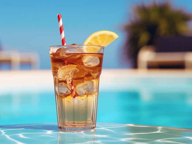 Foto de bebida gelada de verão na piscina