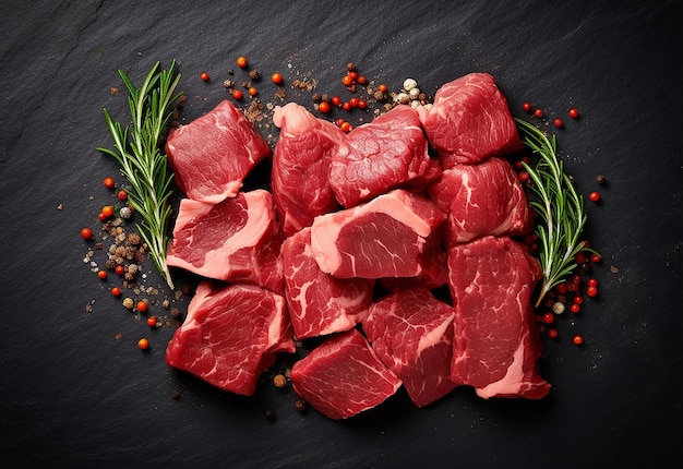 Foto de bife de carne grelhada e tempero de carne moída