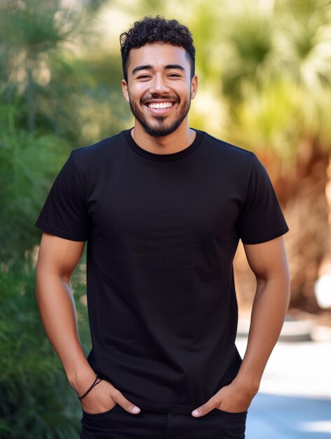 Foto foto de camiseta masculina em branco para design de maquete