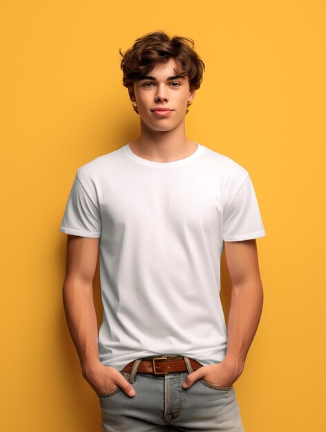 Foto de camiseta masculina em branco para design de maquete