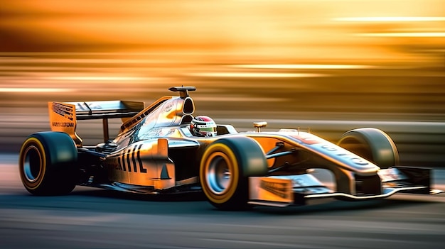 Foto de carro de corrida em movimento F1