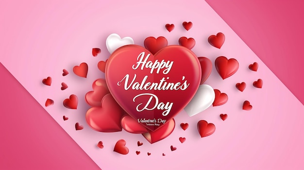 Foto de Cartão de Dia dos Namorados com Corações Papel de Parede de Dia dos Amores Gerado pela IA