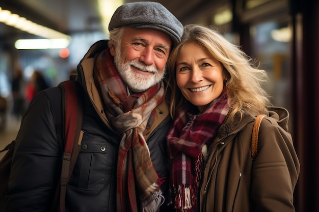 Foto de casal sênior feliz