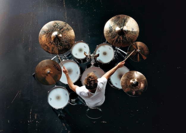 Foto foto de cima batista tocando bateria