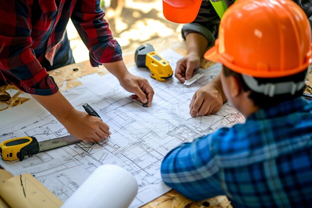 Foto foto de colegas com equipamento de segurança a trabalhar