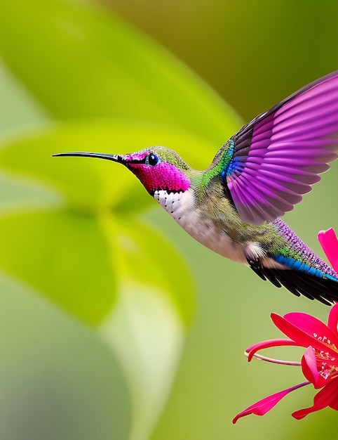 Foto de colibri colorido na Costa Rica, América Central