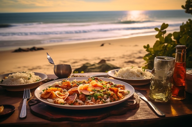 Foto de comida brasileira na praia