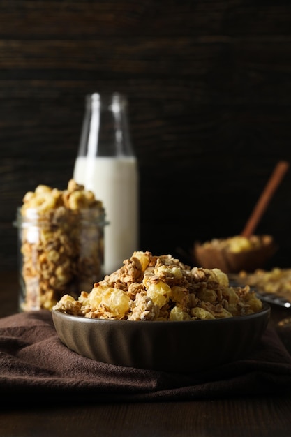 Foto de comida crua para muesli de café da manhã