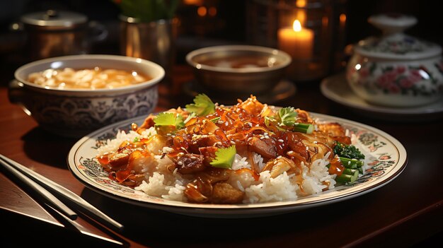 foto de comida de restaurante chinês