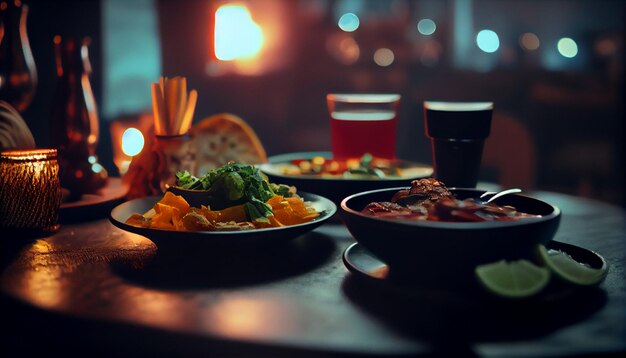 Foto foto de comida em um restaurante