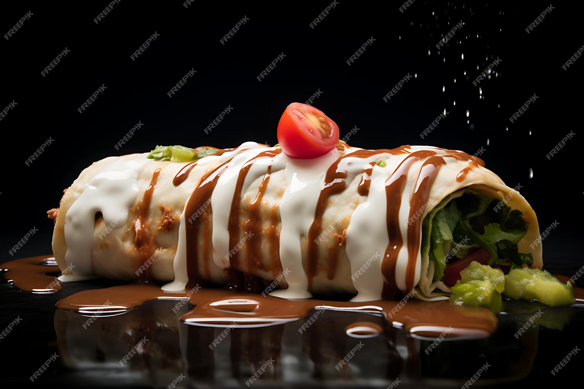 Foto de chimichangas em um prato de comida mexicana