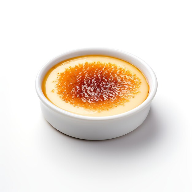 Foto de Creme Brulee isolado em fundo branco