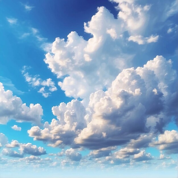 Foto de Cumulonimbus Cloud em céu azul brilhante em um dia ensolarado de tirado de baixo