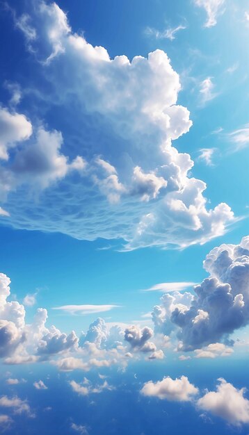 Foto de Cumulonimbus Cloud em céu azul brilhante em um dia ensolarado de tirado de baixo