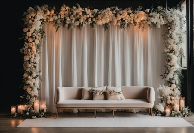 Foto de decoração de casamento moderna simples com flores