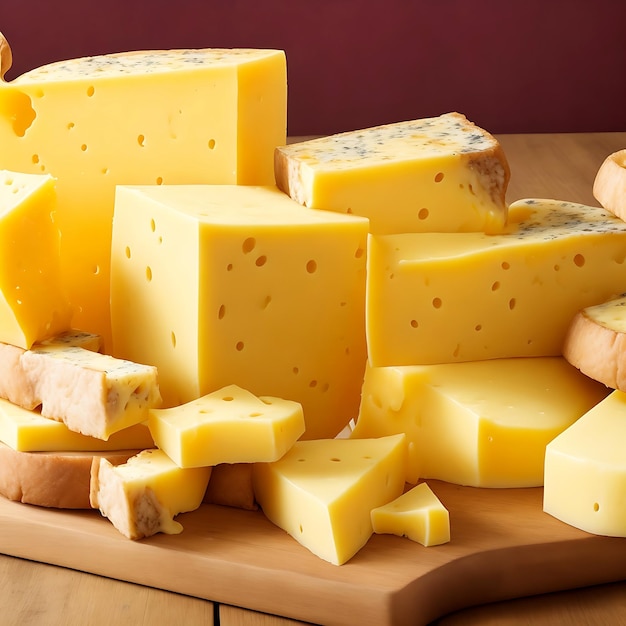 Foto de deliciosos pedaços de queijo