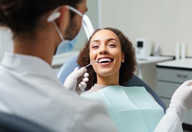 Foto de dentista fazendo tratamentos odontológicos profissionais