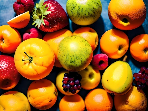 foto de diferentes frutas em fundo claro ou simples