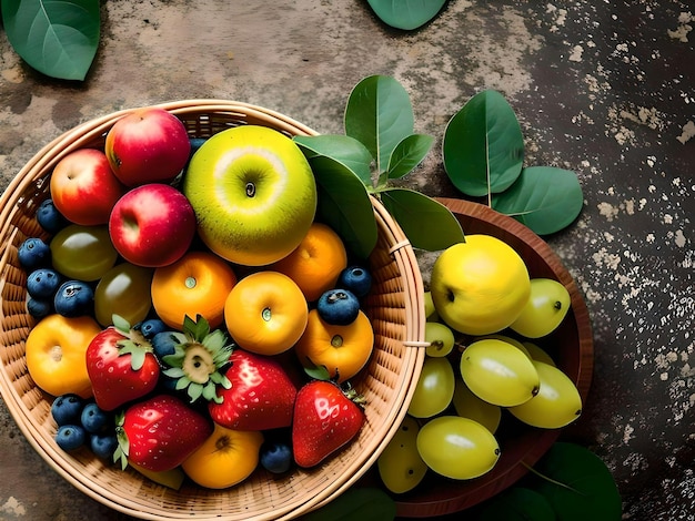 foto de diferentes frutas em fundo claro ou simples