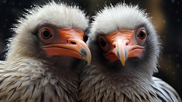 foto de dois abutres com ênfase na expressão do amor