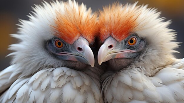 foto de dois abutres com ênfase na expressão do amor