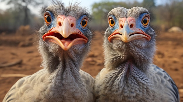 foto de dois guineafowls derretendo o coração com ênfase na expressão do amor