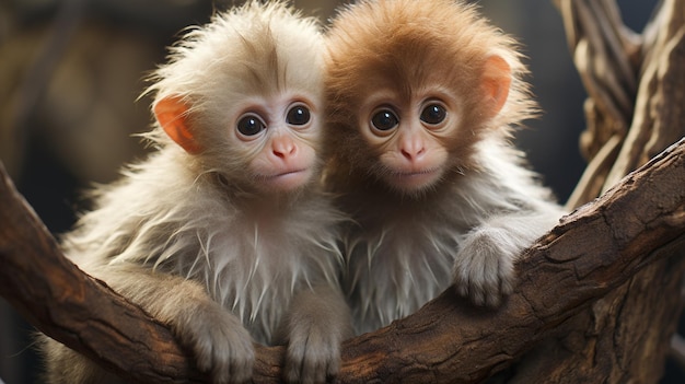 foto de dois macacos que derretem o coração com ênfase na expressão do amor