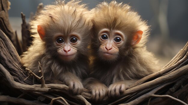 foto de dois macacos que derretem o coração com ênfase na expressão do amor