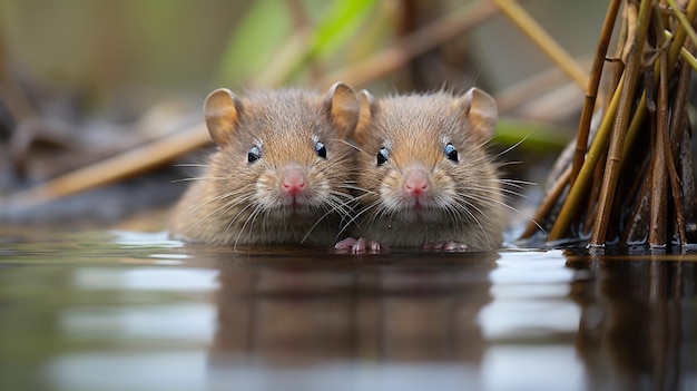 foto de dois Muskrats derretendo o coração com ênfase na expressão do amor