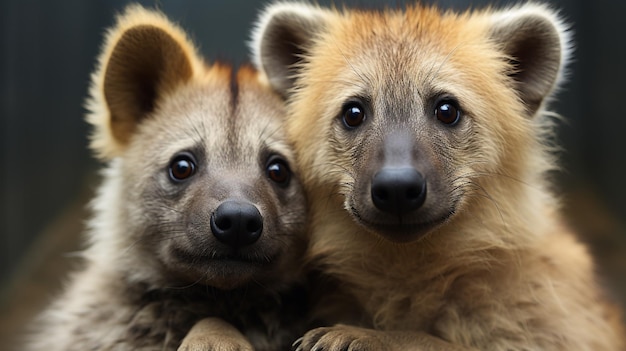 foto de duas hienas que derretem o coração com ênfase na expressão do amor