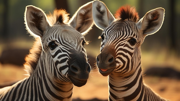 foto de duas zebras com ênfase na expressão do amor