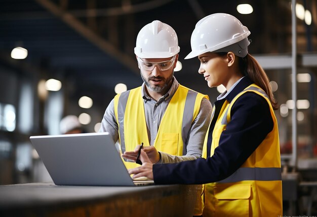 Foto foto de engenheiros e trabalhadores do canteiro de obras