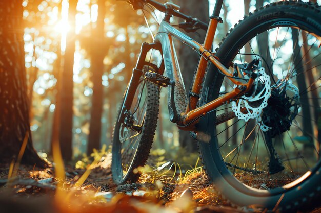 Foto foto de equipamento de atividade temática de bicicleta de montanha