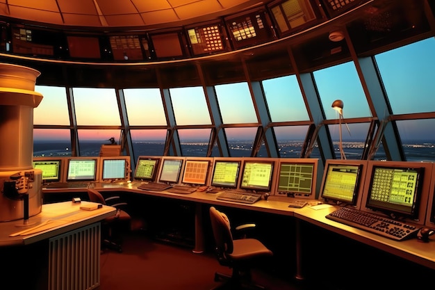 foto de estoque da Torre de Controle de Tráfego Aéreo Fotografia de estoque Gerada por IA