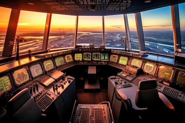 foto de estoque da Torre de Controle de Tráfego Aéreo Fotografia de estoque Gerada por IA