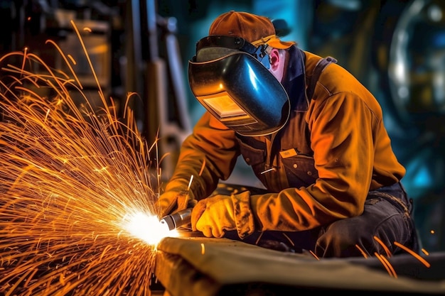 Foto de estoque de soldagem é um processo de fabricação na indústria metalúrgica de aço