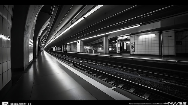 foto de exposição longa de ângulo largo metrô dirigindo pela cidade