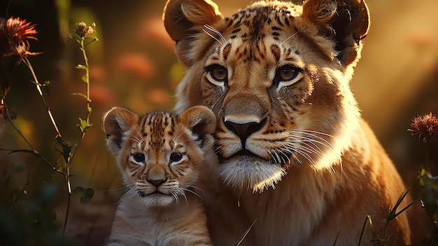 Foto de família de leões