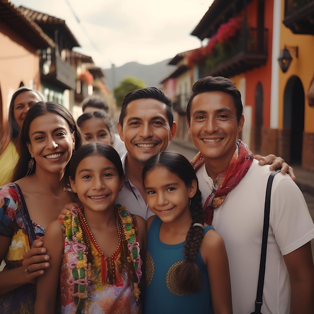 Foto de famílias colombianas viajando para suas cidades ancestrais para Ce Festive Colombia Vibrant