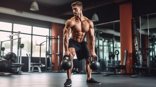 Foto de fitness homem mulher treino na academia