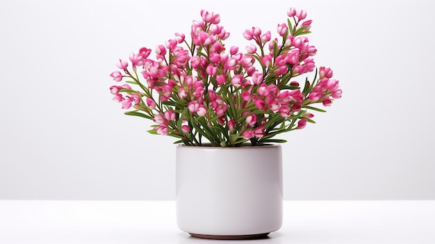 Foto de flor de cera em vaso isolado em fundo branco