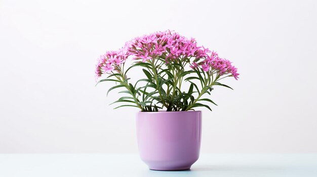 Foto de flor de valeriana em vaso isolado em fundo branco