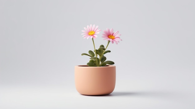 Foto de flor tweedia em vaso isolado em fundo branco